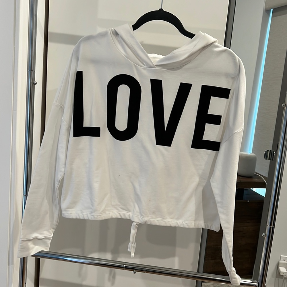 White hoody sweatshirt